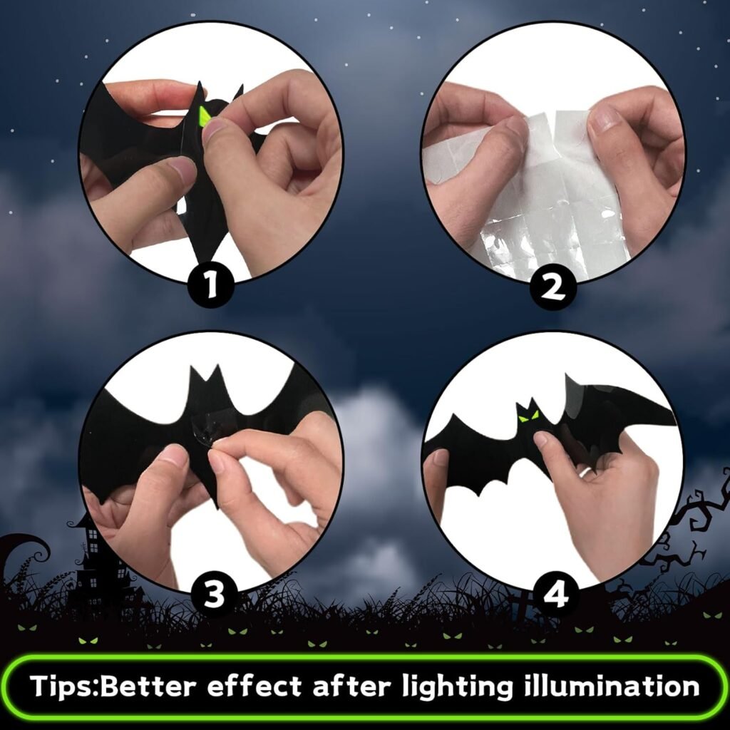 NEW!! 3D Wall Glow Eyes Bats Stickers BUY NOW