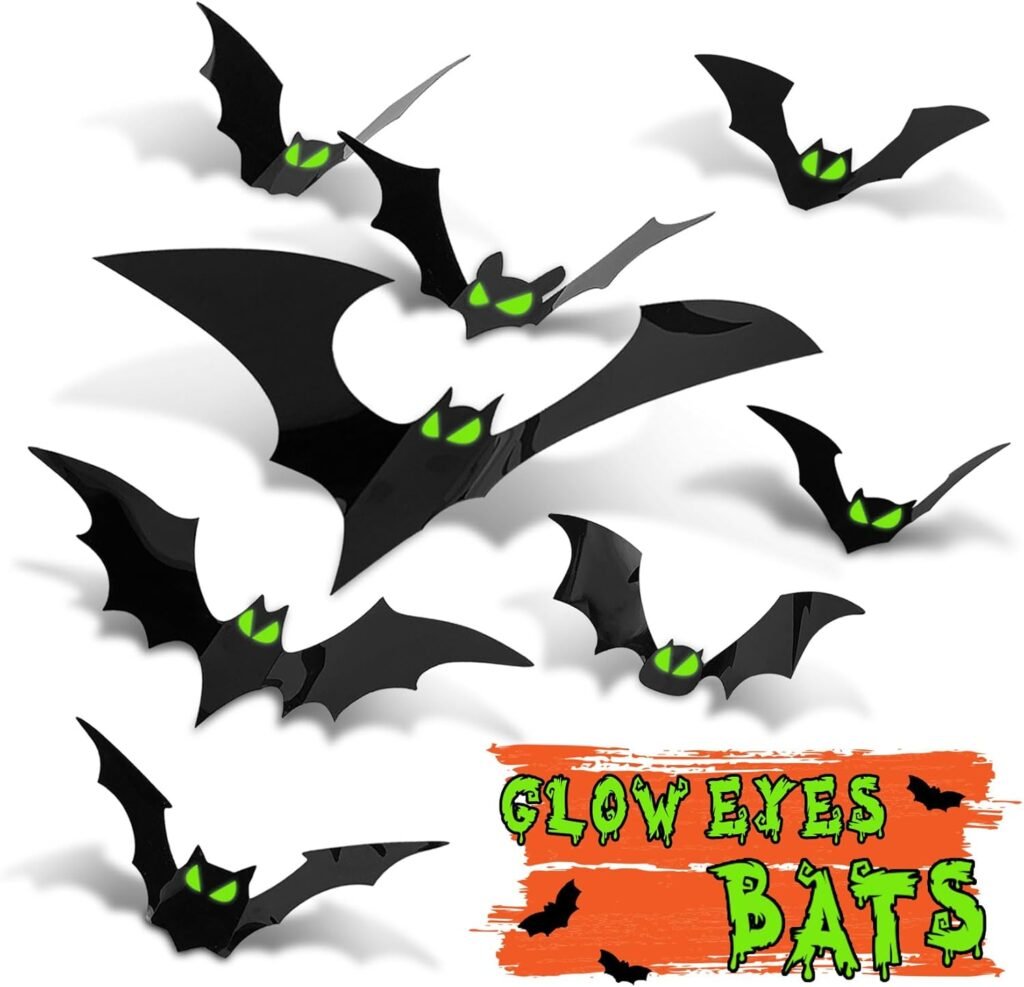 NEW!! 3D Wall Glow Eyes Bats Stickers BUY NOW