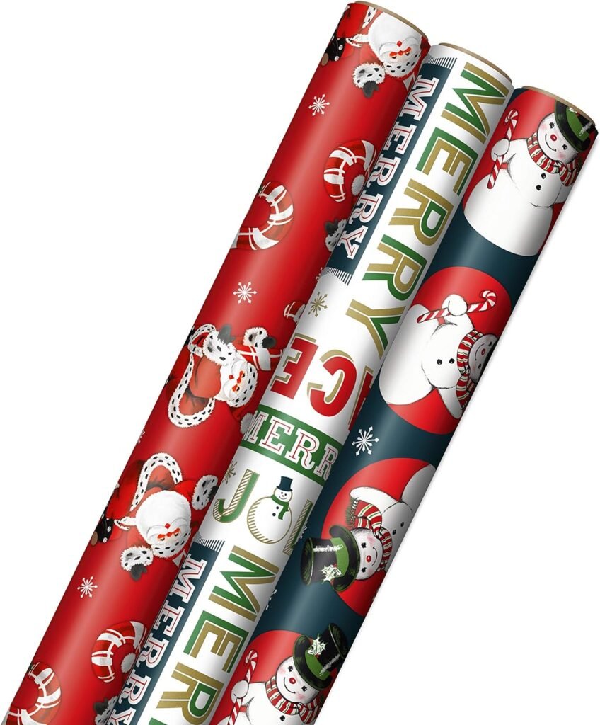 Complete Christmas Wrapping Set with Rolls, Bags, and Stickers