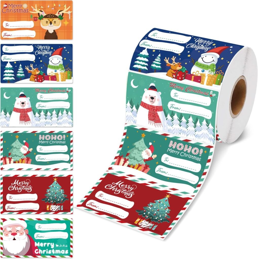 Complete Christmas Wrapping Set with Rolls, Bags, and Stickers