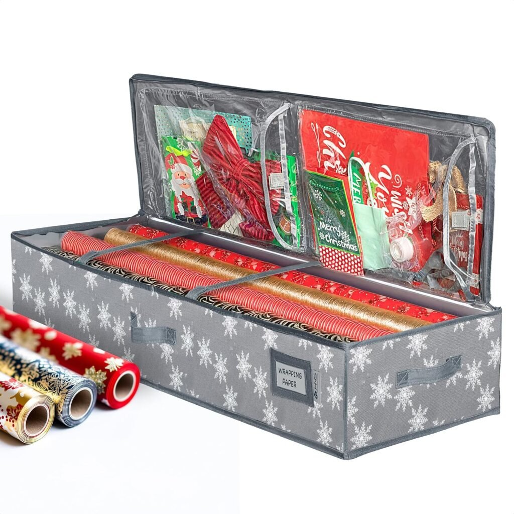 Complete Christmas Wrapping Set with Rolls, Bags, and Stickers