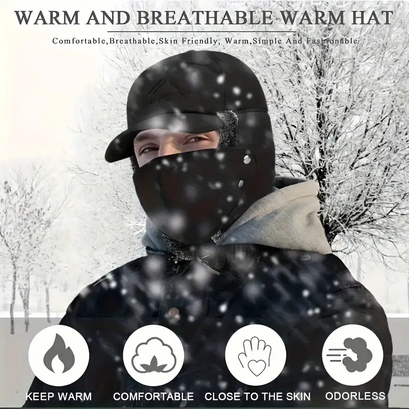 Cozy men's Winter Hats with Fleece Ear Flaps for Hunting