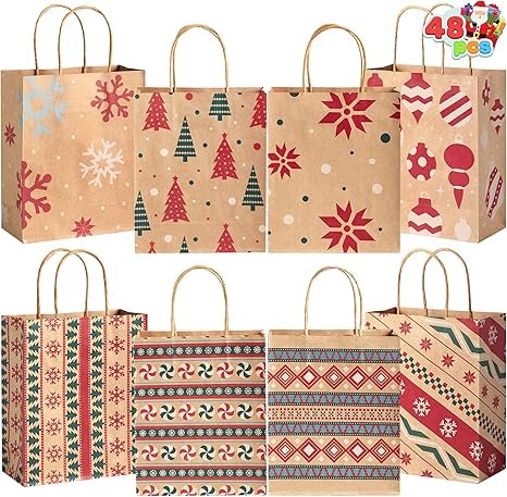 Complete Christmas Wrapping Set with Rolls, Bags, and Stickers